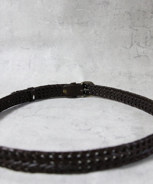 ８(eight)（エイト）の「レザーメッシュベルト（ベルト・メンズ・ダークブラウン/ブラック/ライトブラウン・FREE）」の7枚目の写真