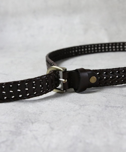 ８(eight)（エイト）の「レザーメッシュベルト（ベルト・メンズ・ダークブラウン/ブラック/ライトブラウン・FREE）」の9枚目の写真