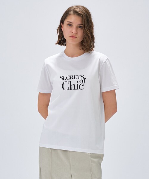 cloenc（クロエンス）の「【手洗い可】ロゴプリントTシャツ（Tシャツ/カットソー・レディース・ベージュ系その他6/ベージュ系その他7/ベージュ系その他4/ホワイト系4/ホワイト系6/ベージュ系9/ベージュ系その他3/ホワイト系3/ベージュ系その他5/ホワイト系5/ホワイト系1/ホワイト系2・02）」の4枚目の写真