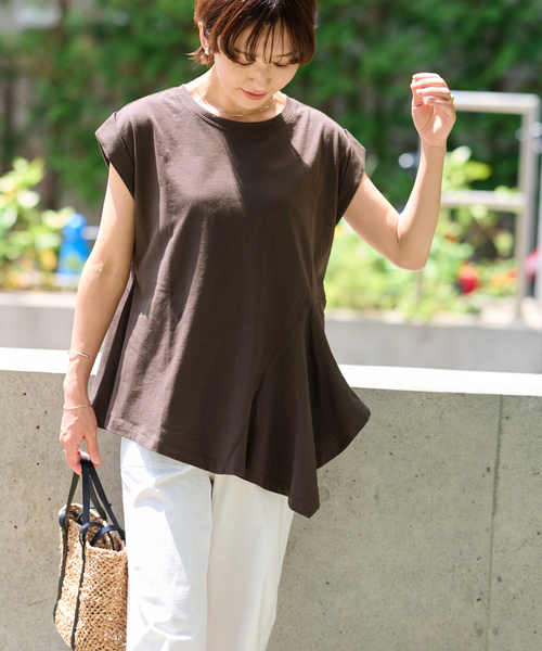 アシンメトリーヘムデザインプルオーバー（Tシャツ/カットソー
