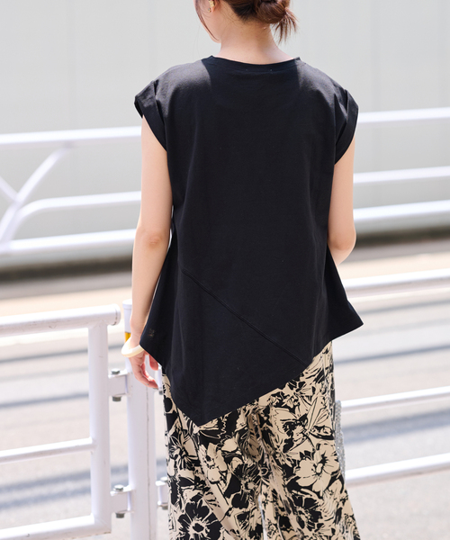 JOURNAL STANDARD relume（ジャーナルスタンダード　レリューム）の「アシンメトリーヘムデザインプルオーバー（Tシャツ/カットソー・レディース・ブラウン/ホワイト/ブラック・FREE）」の11枚目の写真