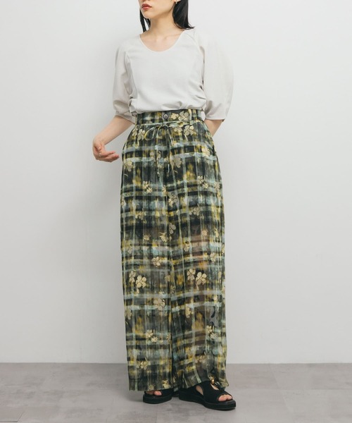 KBF（ケイビーエフ）の「シアージャガードワイドパンツ（その他パンツ・レディース・オレンジ系その他/グリーン系その他・ONE）」の5枚目の写真