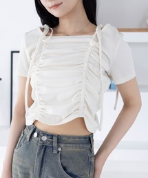 clear | ドロストリボンカットソートップ［韓国ファッション カジュアル］≪SS新作≫(Tシャツ/カットソー)