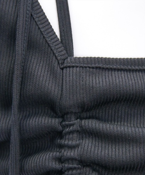 clear（クリア）の「ドロストリボンカットソートップ［韓国ファッション カジュアル］（Tシャツ/カットソー・レディース・ブラック/モカ/ブラウン/オフホワイト・F）」の10枚目の写真