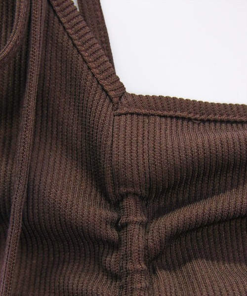 clear（クリア）の「ドロストリボンカットソートップ［韓国ファッション カジュアル］（Tシャツ/カットソー・レディース・ブラック/モカ/ブラウン/オフホワイト・F）」の9枚目の写真