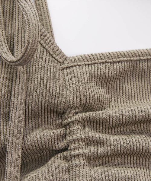 clear（クリア）の「ドロストリボンカットソートップ［韓国ファッション カジュアル］（Tシャツ/カットソー・レディース・ブラック/モカ/ブラウン/オフホワイト・F）」の8枚目の写真