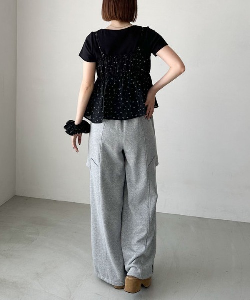 archives（アルシーヴ）の「シュシュ付花柄キャミ×リブＴＯＰＳＳＥＴ（アンサンブル・レディース・オフホワイト/ブラック/ベージュ・MEDIUM）」の19枚目の写真