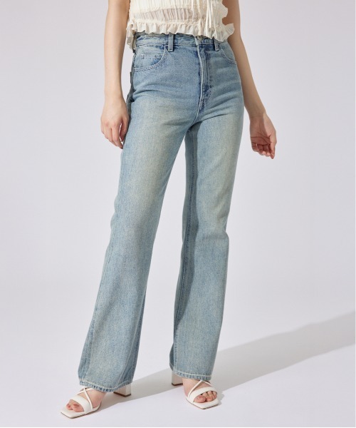 rienda（リエンダ）の「Shapely Makeジャストウエストデニムパンツ（デニムパンツ・レディース・ダークブルー/ライトブルー/ブラック・X-SMALL/SMALL/MEDIUM）」の2枚目の写真