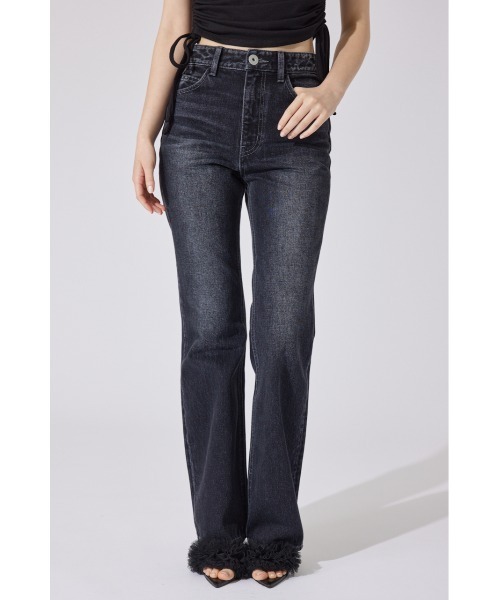 rienda（リエンダ）の「Shapely Makeジャストウエストデニムパンツ（デニムパンツ・レディース・ダークブルー/ライトブルー/ブラック・X-SMALL/SMALL/MEDIUM）」の4枚目の写真