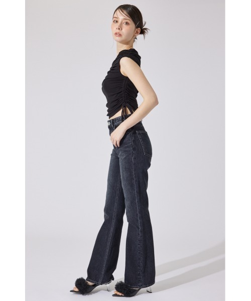 rienda（リエンダ）の「Shapely Makeジャストウエストデニムパンツ（デニムパンツ・レディース・ダークブルー/ライトブルー/ブラック・X-SMALL/SMALL/MEDIUM）」の6枚目の写真