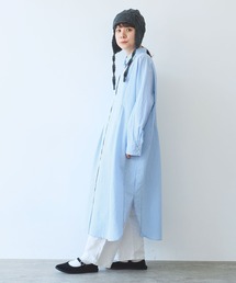 yuni Cupra/Cotton/Linen シャツワンピース yuni（ユニ ）の「cotton/cupra/Linenローンchorus collar tunic