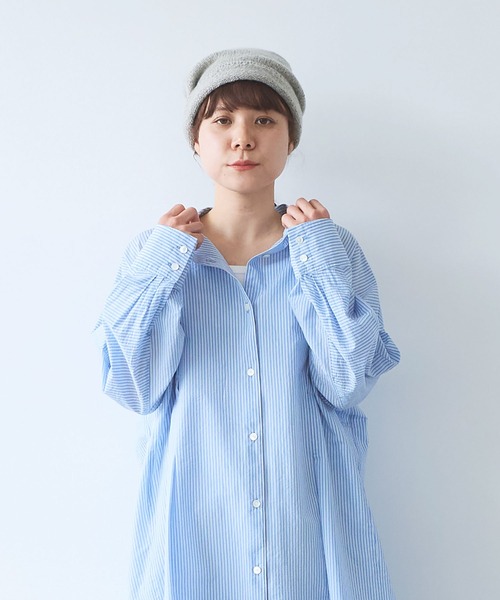 yuni（ユニ　）の「コットンナイロン ストライプ　タック　シャツワンピース（シャツワンピース・レディース・グレー/サックスブルー/グリーン・FREE）」の21枚目の写真