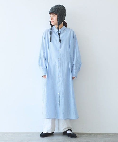 yuni Cupra/Cotton/Linen シャツワンピース yuni（ユニ ）の「○Cupra/Cotton/Linen Gometric pattern