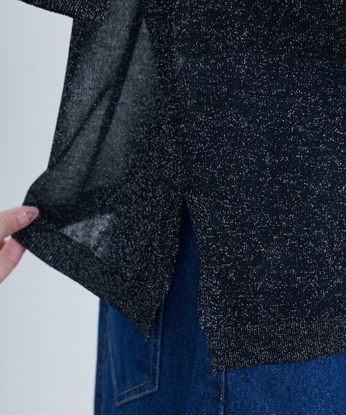 natural couture(ナチュラルクチュール)の「【WEB限定】ラメシアーゆるニットプルオーバー(ニット/セーター・レディース・オレンジ/ライトベージュ/サックスブルー/ブラック・FREE)」の22枚目の写真