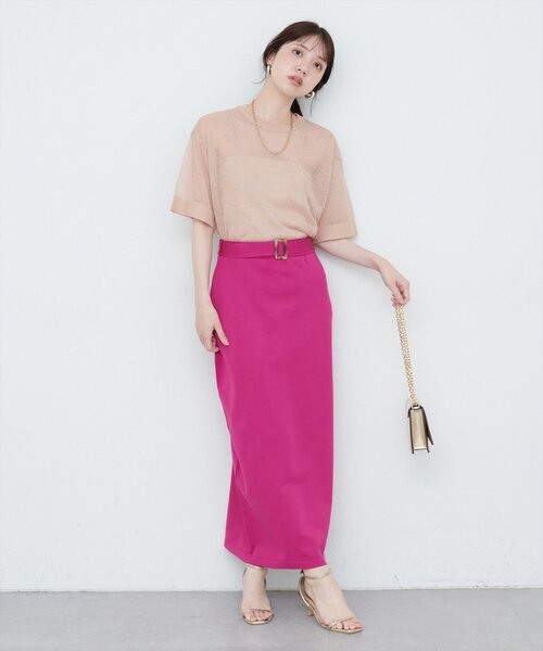 natural couture(ナチュラルクチュール)の「【WEB限定】ラメシアーゆるニットプルオーバー(ニット/セーター・レディース・オレンジ/ライトベージュ/サックスブルー/ブラック・FREE)」の15枚目の写真
