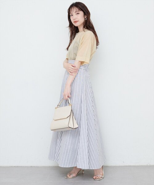 natural couture(ナチュラルクチュール)の「【WEB限定】ラメシアーゆるニットプルオーバー(ニット/セーター・レディース・オレンジ/ライトベージュ/サックスブルー/ブラック・FREE)」の8枚目の写真