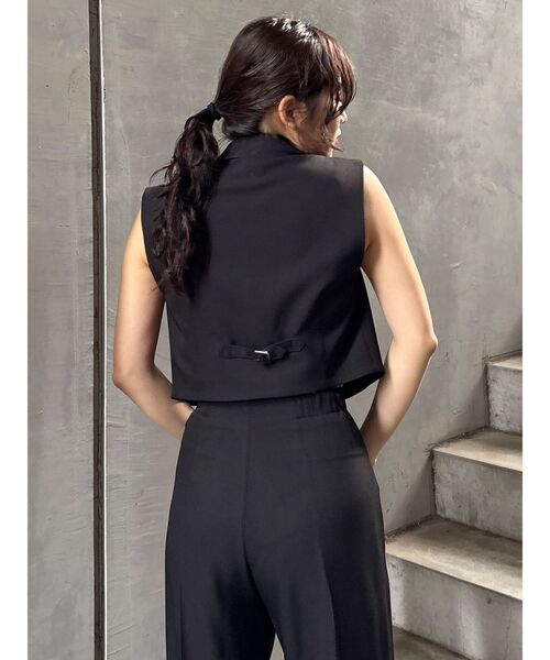 MURUA（ムルーア）の「【セットアップ対応】ショートテーラードジレベスト（ベスト・レディース・ブラック/ネイビー/グレー/モカ・FREE）」の18枚目の写真