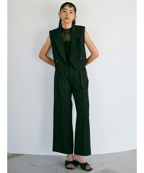 MURUA（ムルーア）の「【セットアップ対応】ショートテーラードジレベスト（ベスト・レディース・ブラック/ネイビー/グレー/モカ・FREE）」の9枚目の写真