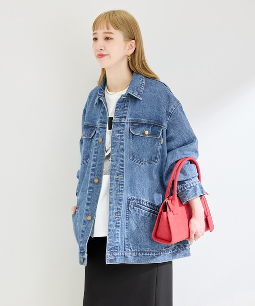 B.C STOCK（ベーセーストック）の「《追加》ウォッシャブル / DU JOUR/デュ ジュール RIDING JEAN JACKET（デニムジャケット・レディース・ブルー・FREE）」の3枚目の写真