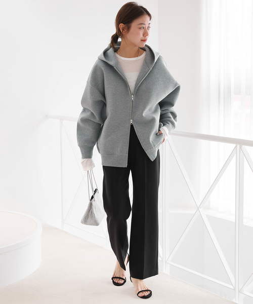 JOURNAL STANDARD relume(ジャーナルスタンダード レリューム)の「《WEB限定追加 / 新色》フーディーブルゾン(パーカー・レディース・スミクロ/ブラウン/アイボリー/チャコールグレー・FREE)」の18枚目の写真