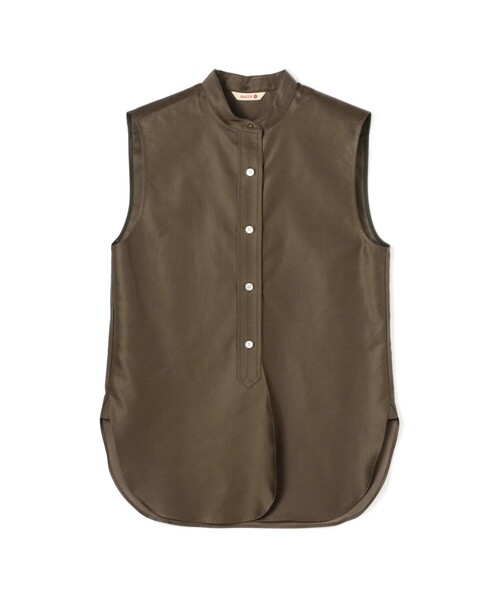 BACCA（バッカ）の「コットンバックサテン ノースリーブブラウス（シャツ/ブラウス・レディース・ライトブルー/ダークグリーン・36）」の2枚目の写真