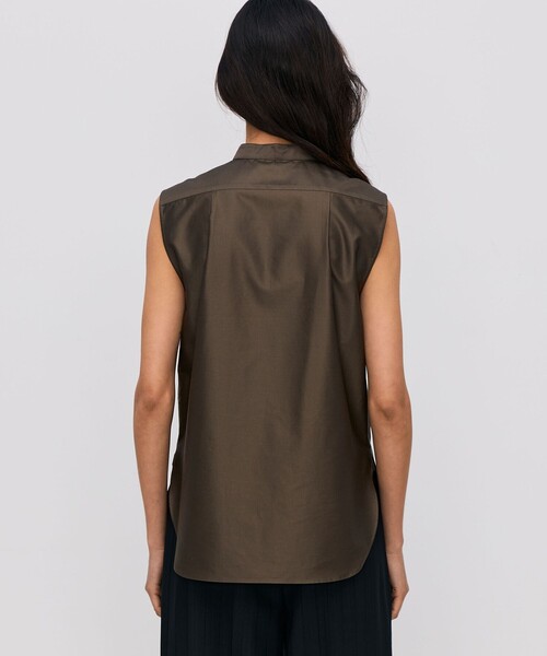BACCA（バッカ）の「コットンバックサテン ノースリーブブラウス（シャツ/ブラウス・レディース・ライトブルー/ダークグリーン・36）」の10枚目の写真