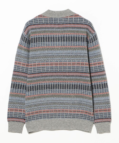 BEAMS PLUS（ビームスプラス）の「ジャカード ハーフジップ ニット ポロシャツ（ポロシャツ・メンズ・グレー/オフホワイト/カーキ・M/XL/S/L）」の22枚目の写真