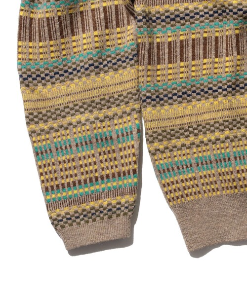 BEAMS PLUS（ビームスプラス）の「ジャカード ハーフジップ ニット ポロシャツ（ポロシャツ・メンズ・グレー/オフホワイト/カーキ・M/XL/S/L）」の14枚目の写真