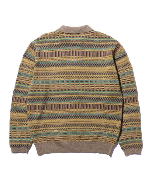 BEAMS PLUS（ビームスプラス）の「ジャカード ハーフジップ ニット ポロシャツ（ポロシャツ・メンズ・グレー/オフホワイト/カーキ・M/XL/S/L）」の16枚目の写真