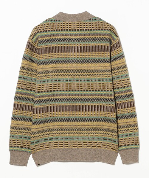BEAMS PLUS（ビームスプラス）の「ジャカード ハーフジップ ニット ポロシャツ（ポロシャツ・メンズ・グレー/オフホワイト/カーキ・M/XL/S/L）」の9枚目の写真