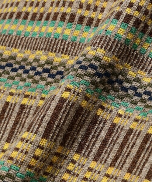 BEAMS PLUS（ビームスプラス）の「ジャカード ハーフジップ ニット ポロシャツ（ポロシャツ・メンズ・グレー/オフホワイト/カーキ・M/XL/S/L）」の10枚目の写真