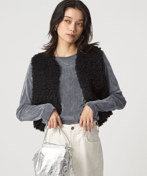 green label relaxing(グリーンレーベルリラクシング)の「極みシアーフロッキーT(Tシャツ/カットソー・レディース・ライトブルー/ライトピンク/ブラック/グレー/オフホワイト/ダークブラウン・FREE)」の5枚目の写真