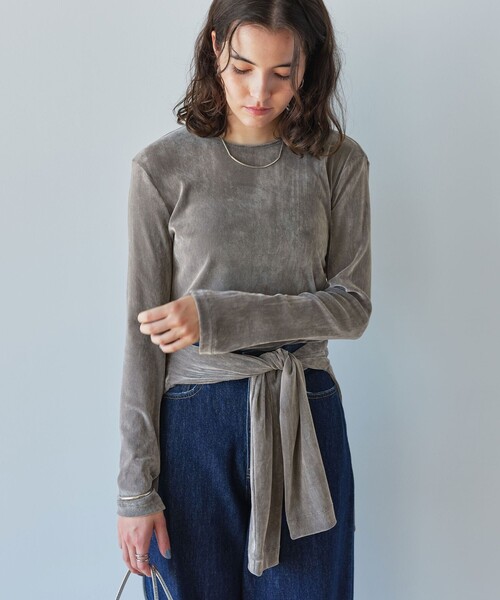 green label relaxing(グリーンレーベルリラクシング)の「極みシアーフロッキーT(Tシャツ/カットソー・レディース・ライトブルー/ライトピンク/ブラック/グレー/オフホワイト/ダークブラウン・FREE)」の18枚目の写真