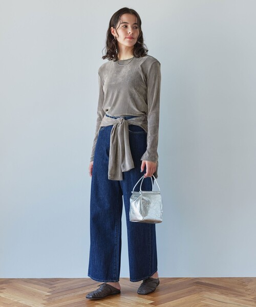 green label relaxing(グリーンレーベルリラクシング)の「極みシアーフロッキーT(Tシャツ/カットソー・レディース・ライトブルー/ライトピンク/ブラック/グレー/オフホワイト/ダークブラウン・FREE)」の22枚目の写真