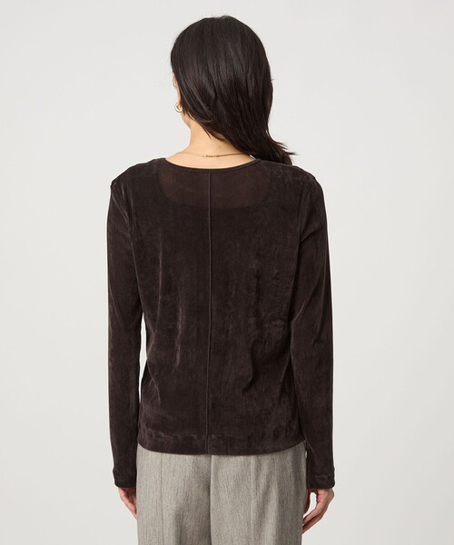 green label relaxing(グリーンレーベルリラクシング)の「極みシアーフロッキーT(Tシャツ/カットソー・レディース・ライトブルー/ライトピンク/ブラック/グレー/オフホワイト/ダークブラウン・FREE)」の9枚目の写真