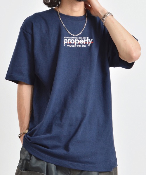 セール】【MODISH GAZE】properly刺繍半袖Tシャツ（Tシャツ