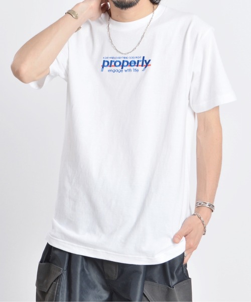 tシャツ 「MODISH GAZE」MADE IN JAPAN 半袖Tシャツ(CP) レディース メンズ セール】【MODISH GAZE】properly刺繍半袖Tシャツ（Tシャツ