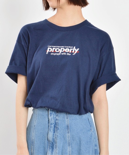 MODISH GAZE(モディシュガゼ)の「【MODISH GAZE】properly刺繍半袖Tシャツ(Tシャツ/カットソー・メンズ・ホワイト/ネイビー/ブラック・MEDIUM/LARGE/X-LARGE)」の14枚目の写真