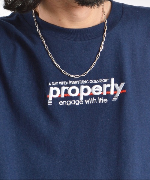 MODISH GAZE(モディシュガゼ)の「【MODISH GAZE】properly刺繍半袖Tシャツ(Tシャツ/カットソー・メンズ・ホワイト/ネイビー/ブラック・MEDIUM/LARGE/X-LARGE)」の10枚目の写真