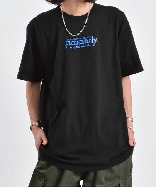セール】【MODISH GAZE】properly刺繍半袖Tシャツ（Tシャツ