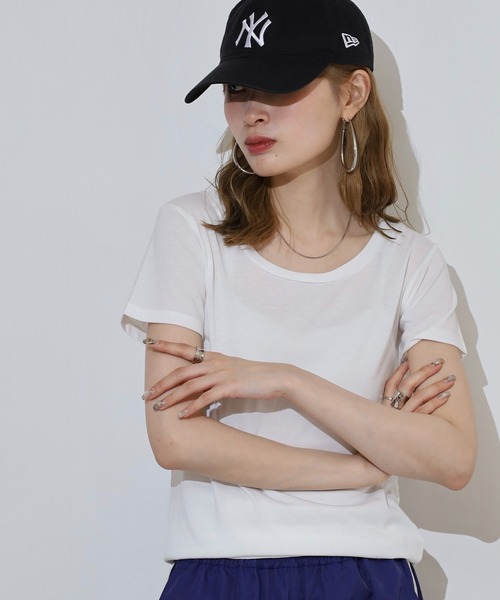 TRUSS(トラス)の「TRUSS ウィメンズベーシックTシャツ(Tシャツ/カットソー・レディース・ホワイト/ブラック/ヘザーグレー/イエロー/ピンク/アクア・L/M)」の13枚目の写真