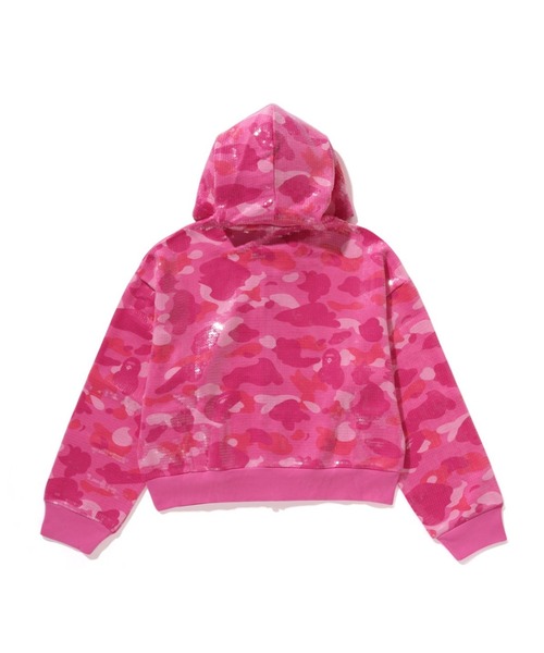 COLOR CAMO APE HEAD SEQUIN CROPPED FULL ZIP HOOOIE（パーカー