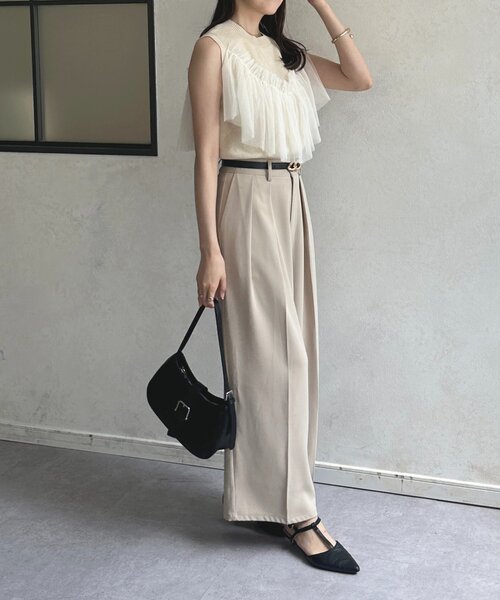 Thevon（ゼボン）の「チュールビスチェノースリニット（ニット/セーター・レディース・チャコールグレー/アイボリー/ブラック・FREE）」の11枚目の写真