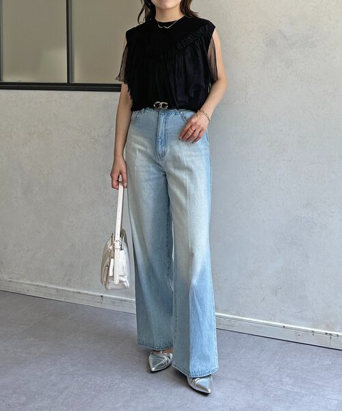 Thevon（ゼボン）の「チュールビスチェノースリニット（ニット/セーター・レディース・チャコールグレー/アイボリー/ブラック・FREE）」の22枚目の写真