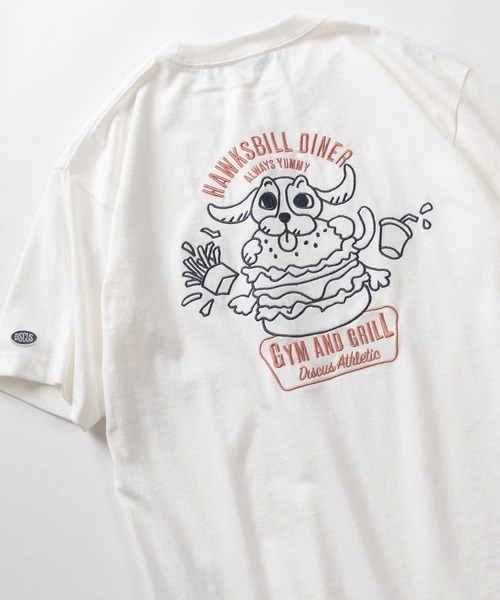DISCUS(ディスカス)の「【71】【DISCUS/ディスカス】USAコットンブレンド DINER刺繍 バックプリント クルーネック 半袖Tシャツ ユニセックス(Tシャツ/カットソー・メンズ・サックスブルー/チャコールグレー/アッシュグレー/ホワイト・M/L)」の1枚目の写真