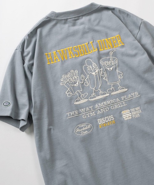 DISCUS(ディスカス)の「【71】【DISCUS/ディスカス】USAコットンブレンド DINER刺繍 バックプリント クルーネック 半袖Tシャツ ユニセックス(Tシャツ/カットソー・メンズ・サックスブルー/チャコールグレー/アッシュグレー/ホワイト・M/L)」の4枚目の写真