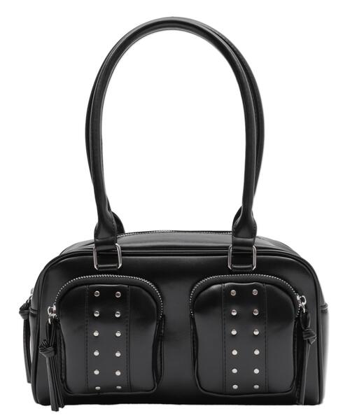 WEGO（ウィゴー）の「WEGO/スタッズ付き立体ポケットボストン（ハンドバッグ・レディース・ブラウン/ブラック・FREE）」の22枚目の写真