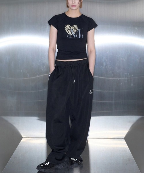 mucent レオパード柄ハートTシャツ Mサイズ ☆MUCENT☆ シエラレオパードハート半袖Tシャツ☆男女兼用