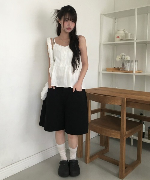 セール】サイドタックコットンバミューダワイドパンツ（その他