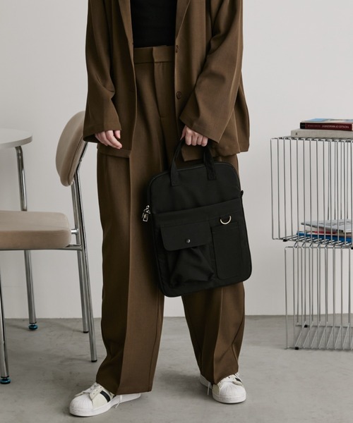 Auntie Rosa Holiday（アンティローザホリデー）の「アウトポケット付きPCバッグ（ハンドバッグ・レディース・ブラック・FREE）」の4枚目の写真